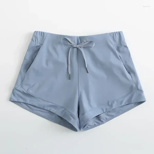 Shorts femininos ll feminino de barriga de controle de ioga com bolsos de telefone Cappris Exercício de malha costura de malha esportes de tecido de 4 vias