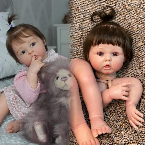 Puppen 2224inch kuschly Erin Reborn Doll Kits mit verwurzeltem Haar 3D Lacked Haut weiche Berührung Feeling Venen Lifelike Kit wiedergeboren