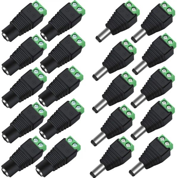 System DC -Anschlussanschlussposten -Jack -Stecker -Adapter 100 Paare 12V 5A Männlich+Weibchen 2,1 x 5,5 mm Stromanschluss für CCTV -Kamera -LED -Streifen