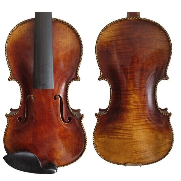 4/4 violino fatto a mano con rifinitura a strisce fatte suonno ricco di chicco di fiamma