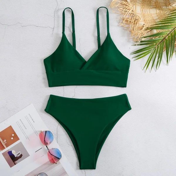 Swimwear's Swimwear V Neck A High Bikini set di bikini tagliata a costumi da bagno da bagno a due pezzi