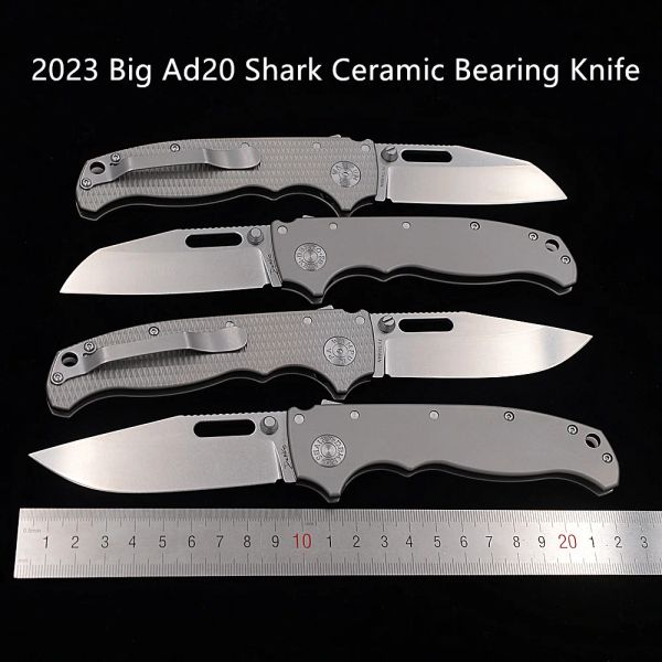 Messen Jufule Big Ad20 Shark Sheepfoot Глубокая переноска подарки подарки керамическая подшипника титановая ручка Марк 3V складной лагерь охота на инструмент EDC Нож для инструмента