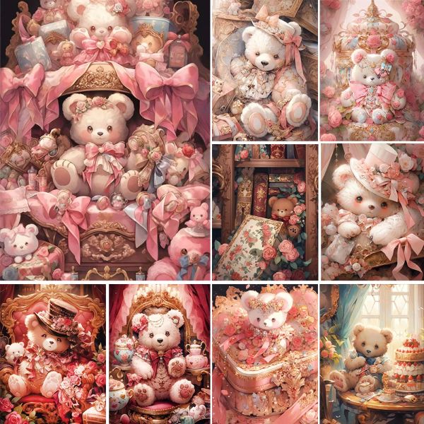 Stitch panda bambola diamante dipinto di diamante ragazza regalo di compleanno Serie rosa kit cuciture a mosaico cartone animato ricamo arte decorativo per la casa di strass