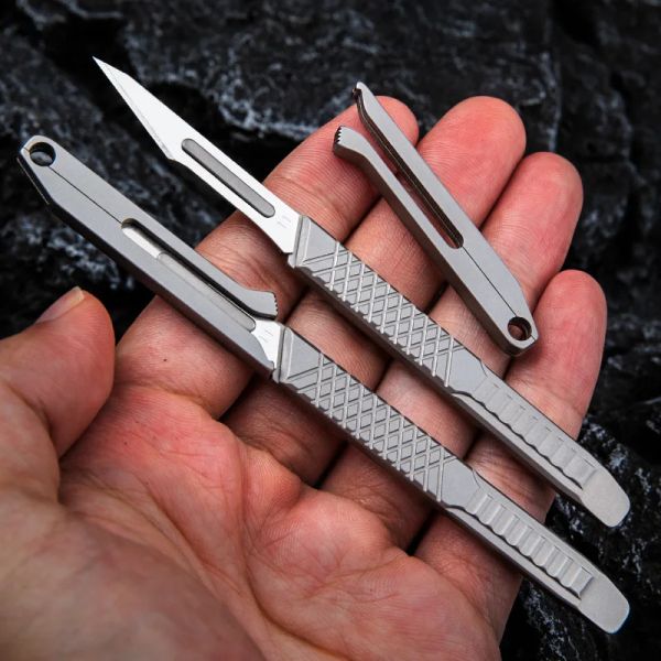 Инструменты EDC 11 Blade Blade Slarpel Titanium Hande с ножом с ножом нож для животного скальпеля