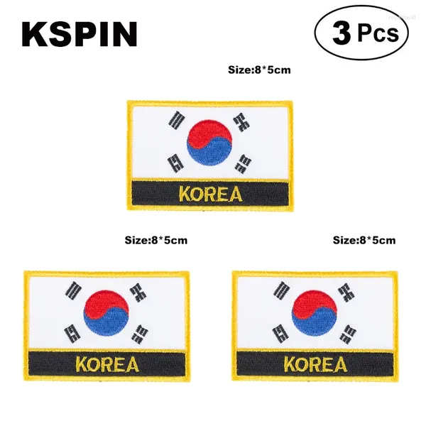 Broschen in Südkorea rechteckige Form Flagge Patches gestickt für Kleidung DIY Dekoration