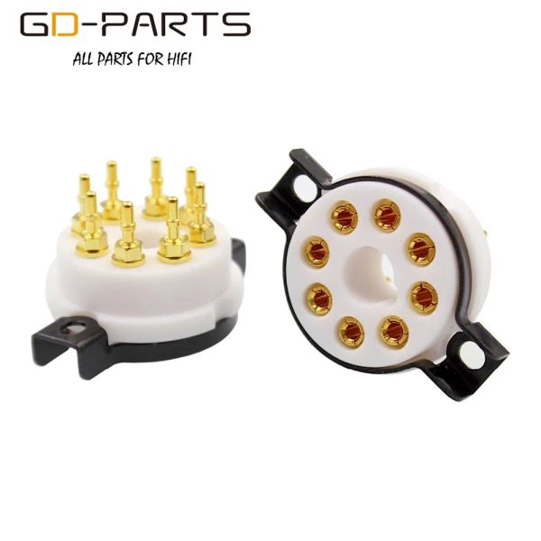 Amplificador Gold Batilhado Octal 8pin PTFE Tubo Socket para KT88 EL34 6SN7 GZ34 5881 6V6 5U4G 6550 6J7 Amplificador de tubo vintage HiFi DIY 1pc