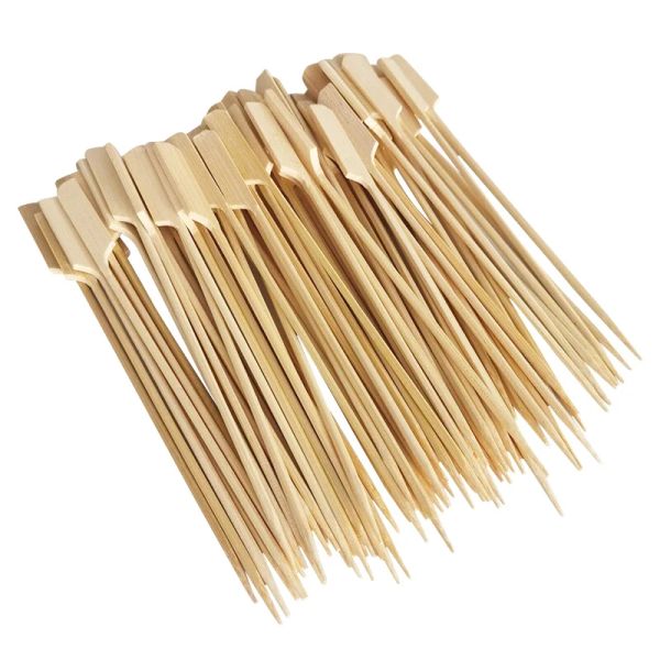 Acessórios 100pcs descartáveis bambu ecofriendly bambu 9cm 12cm 15cm 18cm Spe espetos de madeira natural para churrasco de churrasco em casa