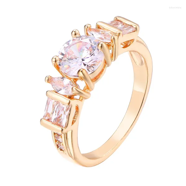 Rings cluster Bettyue Brand Fashion Charm Wholesale Charm Cubic Zircon Champagne Gold Color Wedding per donna Regali di gioielli floridi