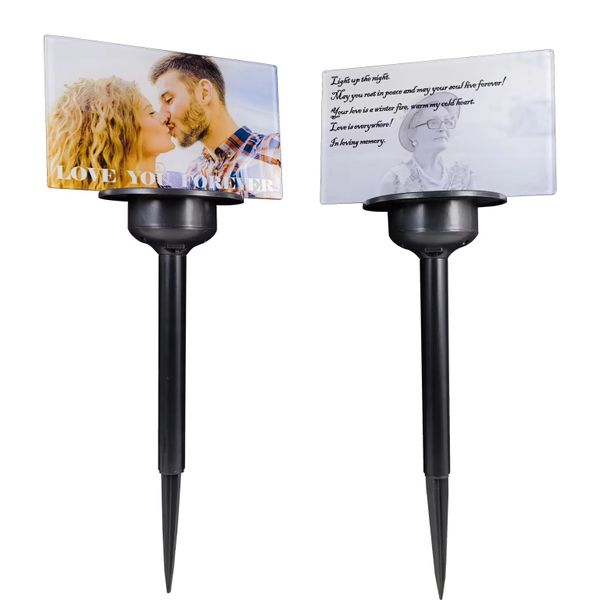 Sublimation Acryl LED Rasenlampe Garten Solar Light Terrasse Leuchten Außenleuchte für Innenhofleuchte Landschaft Lampe Memorial Cemetery Dekoration