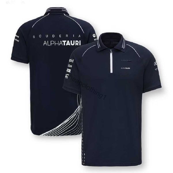Polos Scuderia Atauri 2024 Camicia da polo da uomo Team Men Shirt - Navy F1 Formula 1 Racing T Outdoor Cycling Moto Overszed Poloshirts