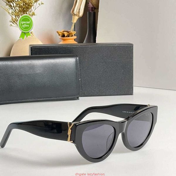 Óculos de sol de luxo para mulheres e homens designer y slm6090 Óculos de estilo de estilo gato de gato clássico de moldura estreita com borboleta com venda de caixas 3241