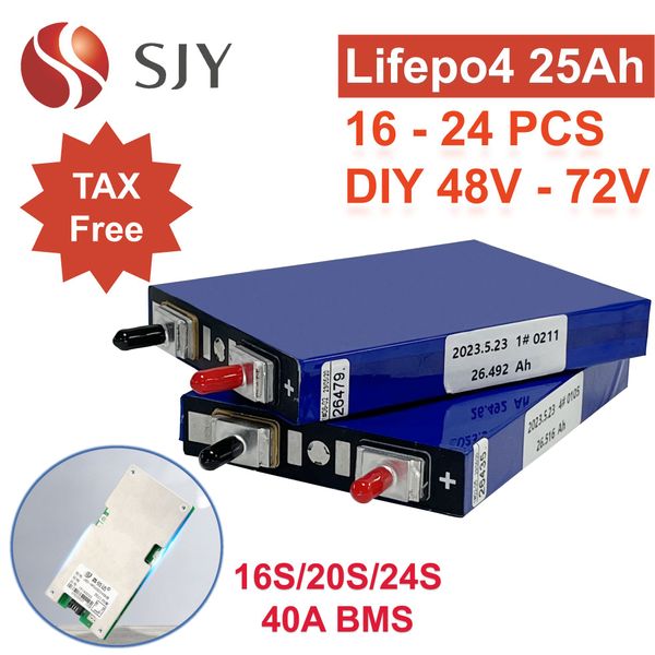 16-24 LIFEPO4 3.2V 25AH 3 2 Voltaj Lityum Demir Fosfat Hücresi DIY 48V 60V 72V Elektrik Bisikleti/Motosiklet Li-Ion Pil Paketi