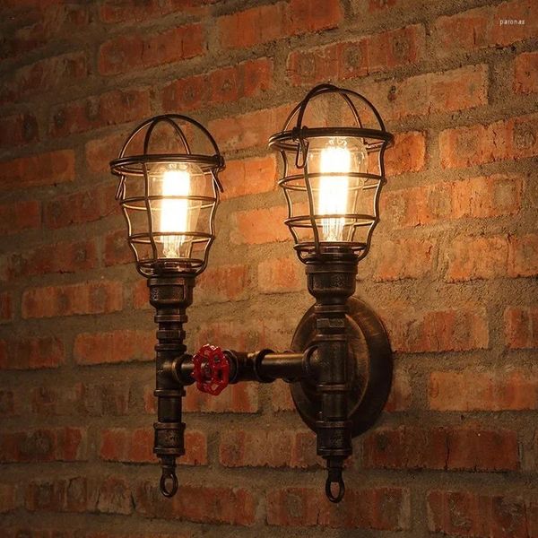 Настенная лампа чердак дизайн трубы Creative Restaurant Pot Shop Cafe Bar проход личность сетка железо