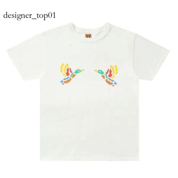 Brand di moda Human Made 2023 New Designer Thirt Shirt Love Cartoon Flying Duck Dog Dog Pig Slub Cotton Short Shorted Thirts for Men Women Women Human Make T-Shirt 9139