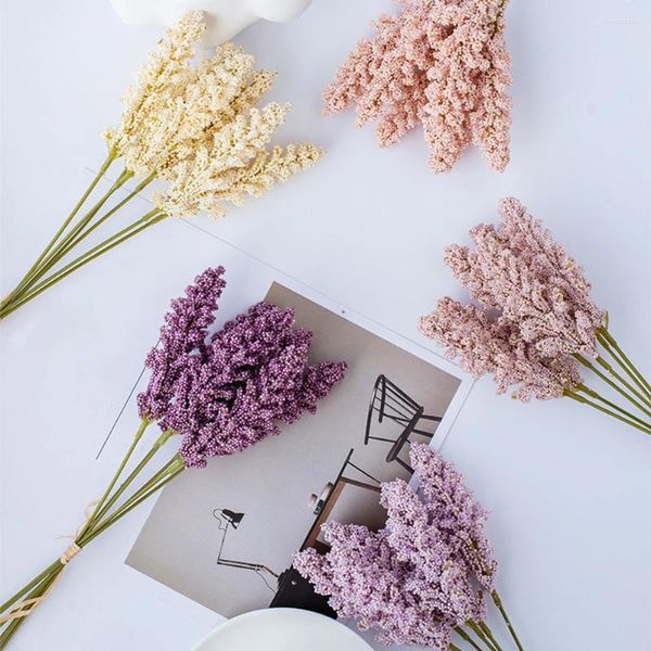 Fiori decorativi orecchie di grano artificiale piante fai -da -te per cereali pastorali per artigianato autunno decorazioni per la casa decorazioni da parete fiorite