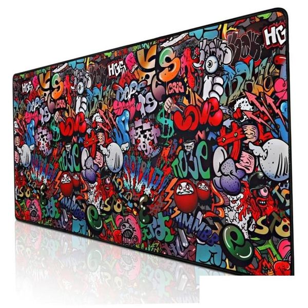 Mouse almofadas de mouse Praço de gamã Gamer Gamer Computer Mousepad 900x400 Big Mat World Mapa XXL Laptop Teclado Desk Ijjwl Drop Delivery Otqxy