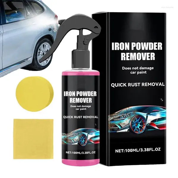 Soluções de lavagem de carro peças agente de manutenção spray de ferrugem 100 ml com esponja e toalha para carros componentes de metal127/200