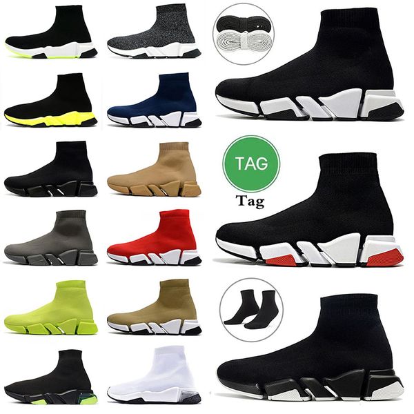 Sapatos casuais mulheres triplas s preto branco vermelho respirável nice mestre emed emed graffiti tênis masculino sapatos de tênis de sons 1.0 2.0 feminino tênis de velocidade de luxo esportes 36-44