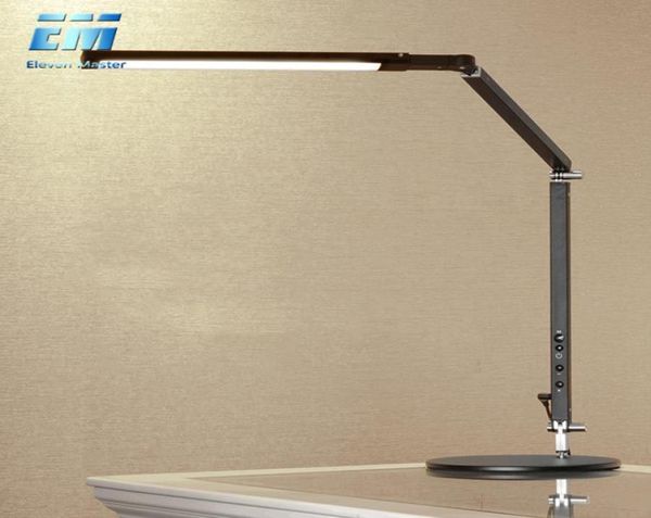 Enerji Tasarrufu Modern LED Masa lambası Kelepçe Dimmer Salıncak Uzun Kol İş Ofis Çalışma Işık Tablo Luminaire ZZD0016 C09307024481