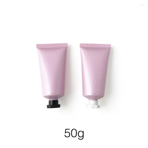 Garrafas de armazenamento Pérola de plástico rosa 50g garrafa de aperto 50 ml reciclável recipiente cosmético LONIONAL DE CREM CREMO VIAGEM DE TUBO DE VAGO ESPAÇÃO