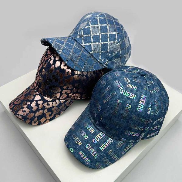 Ball Caps New Trend Fashion Men Women Women Blue Jean Baseball Cappelli da baseball SunMade Comodo versatile UNISEX PRINT AMERICANO RETRO LETTERA AMERICANA J240506