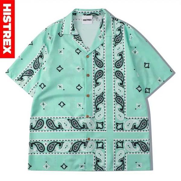 Camicie casual da uomo famoso marchio show pattern per uomo camicia da donna hawaii vintage di alta qualità oversize 0i9k0# h240506