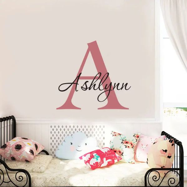 Adesivi Monogram Adesivi da parete Nome personalizzato Discali a parete Disponibili Docendile per pareti in vinile Rimovibile personalizzato SA100B personalizzato SA100B