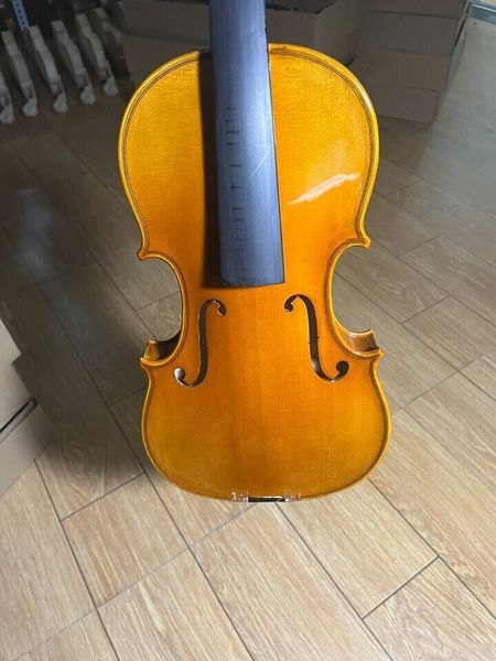 4/4 de violino artesanal Spruce e bordo rico em bordo, melhor presente de violino e estojo