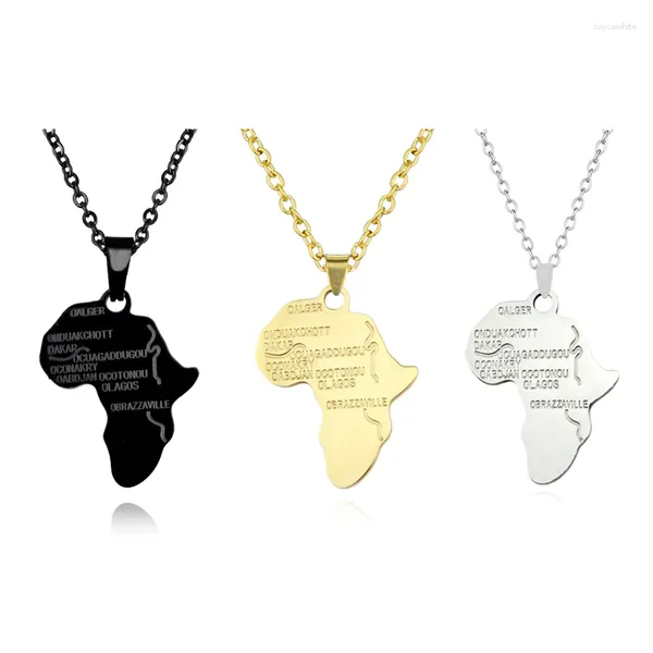 Catene Fashion Hip Hop Africa Map Map Pandant Collana Charm in acciaio inossidabile gioielli etiopi all'ingrosso Donne da uomo Gift Party Party