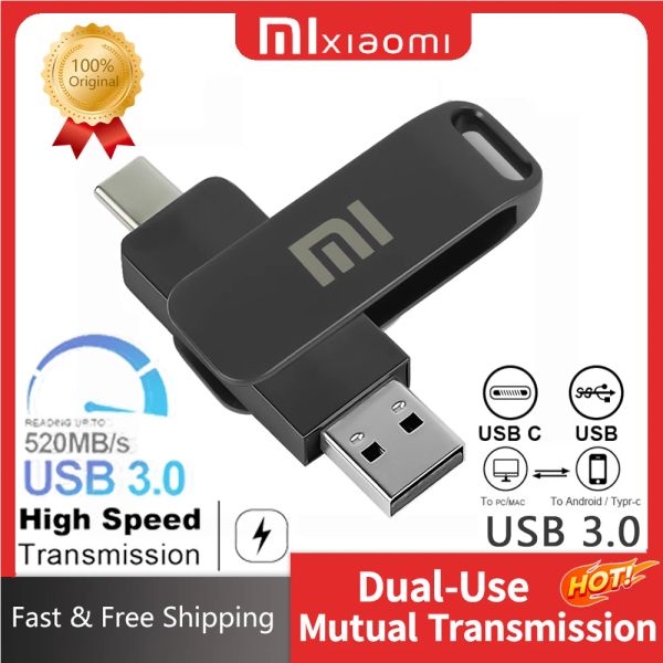 Drives Top 2023 Xiaomi Metal 2 в 1 Typec USB 3.0 Permore Phone Complect Complect U -диск