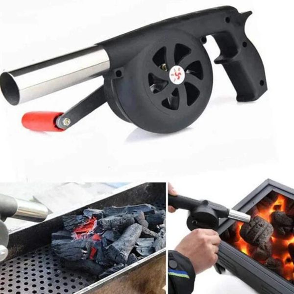 Accessoires Outdoor Cooking BBQ Lüfter Luftgebläse für Barbecue Fire Bellows Handkurbel Werkzeug für Picknick -Camping -Handheld -Kochlüfter -Werkzeug