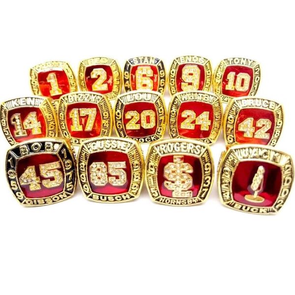 Einfacher Design -Legierungs -Champion Ring für Männer Cardinal Hall of Fame World Series 14 Sets 284J