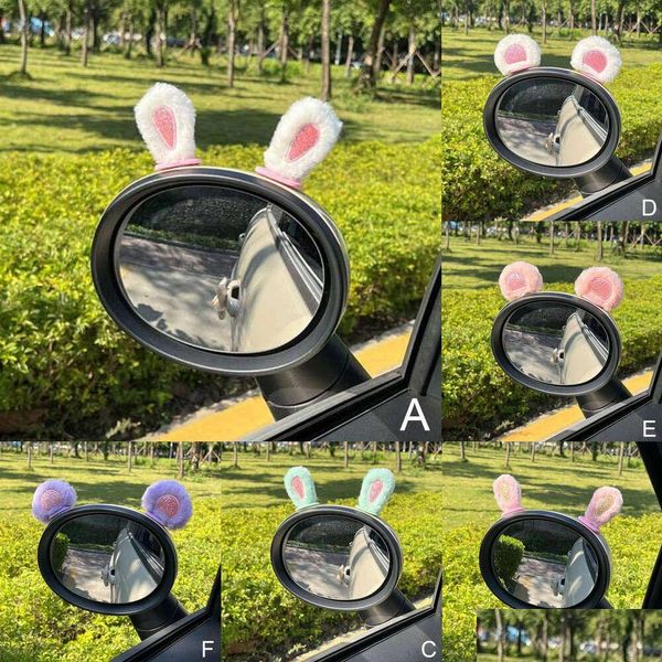 Caixa de lenços de papel do carro novo e orelha de coelho adorável para o espelho retrovisor decoração 3D Funny Cat Bunny Ears P Adesivos telhado Dedação Droga Droga AutomO DHHT6