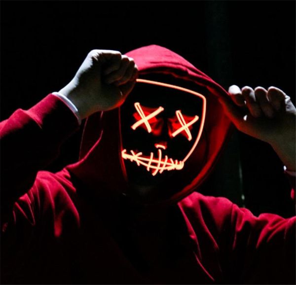 Светодиодные маски на Хэллоуин Светь Страшное освещение косплей Рейв Маска для фестивальных вечеринок костюм Рождество XBJK19091513721