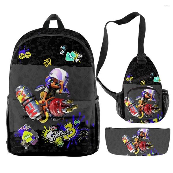 Backpack Creative Novelty Funny 3 3D Impressão 3pcs/set pupila bolsas escolares