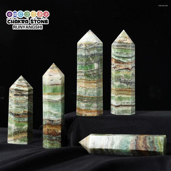 Estatuetas decorativas tamanho grande 1pc gemos naturais pedras caribeanos cálculo de cura de cura do ponto de cristal reiki Energy Mineral Column Wicca