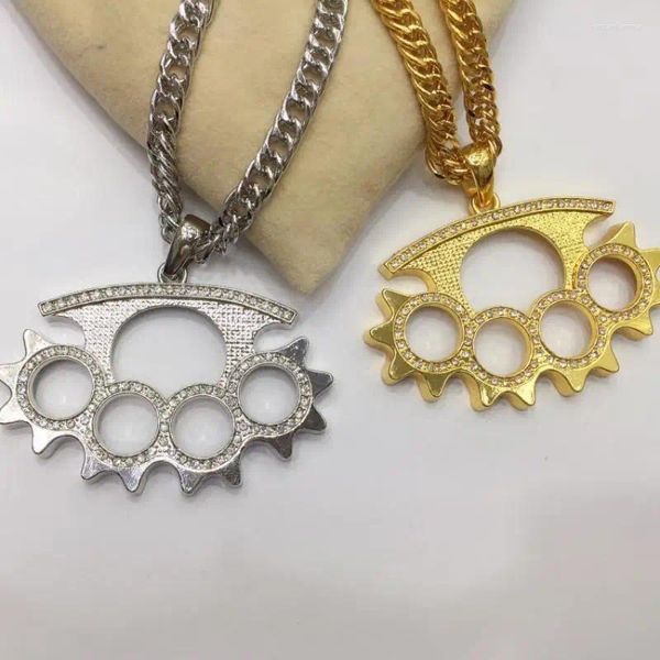 Подвесные ожерелья Hip Hop Inlade Crystal циркон латунные суцени