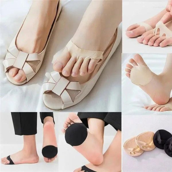 Women Socken fünf Zehen vorfoot Pads für High Heels Halbinsolessilicon Wabenlöcke Gel Atmungsaktives Schuhkissen