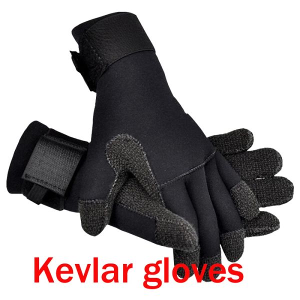 Luvas Kevlar Scuba Luvas de mergulho de 3 mm/5mm neoprene Antiskide Luvas resistentes a desgaste para mergulho de inverno Swimming Skining Rock Spining