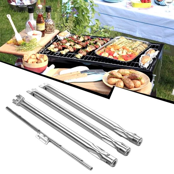 Grills 3pcs Gasgrillbrenner Kit für Weber Spirit 300 Serie Grill mit einem Edelstahlbrenner kleinerer Crossover -Rohr im Freien Grill Grill Grill Grill Grill Grill BBQ kleinerer Crossover -Rohr