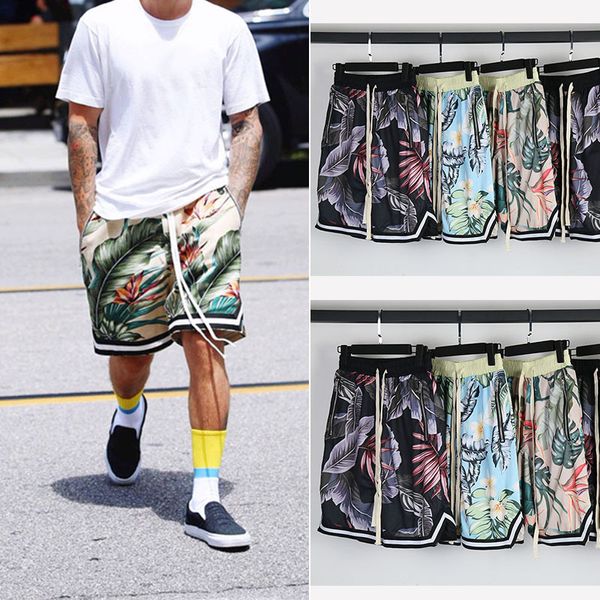 New High Street Hip Hop Hipster Bieber Hawaiian Beach Pants Hip Hop vacanza Shorts Floral J240506