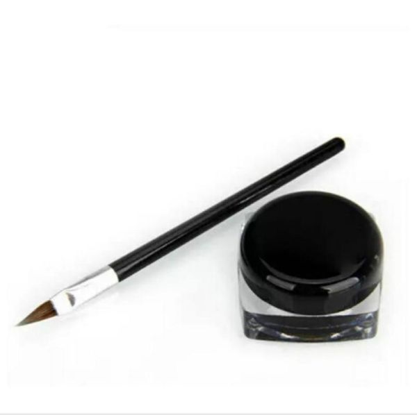 Yeni su geçirmez göz astar kalem makyaj siyah sıvı göz kalemi gölge jel makyaj fırçası siyah maquiagem9860874