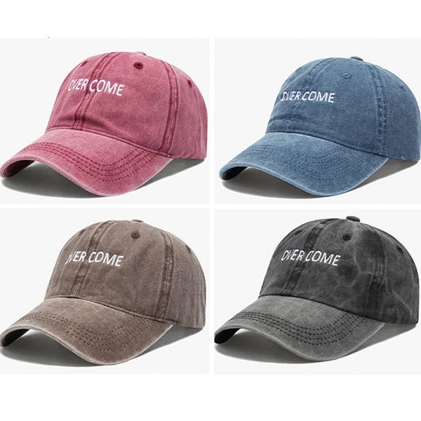 Foux Baseball Caps Mulheres homens quatro estações bordados de carta tornam o estilo de japonês de corea ajustável e lavado antigo 240416