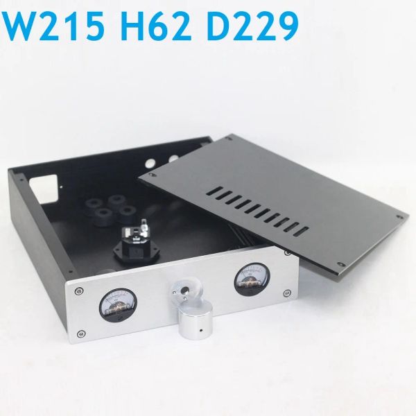 Verstärker Vorverstärker Chassis PSU Aluminium DIY Preamp Amp Gehäuse W215 Dual Meter DAC Decoder Gehege Home Audio Knopf Heckverstärker Hülle