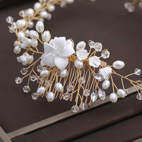 Hochzeitshaarschmuck Neue Mode Hochzeitshaarzubehör Damen Rassharge Heckblume beide Enden Haare Kamm Handgemachte Braut Abschlussball Kopfbedeckung Schmuck Schmuck