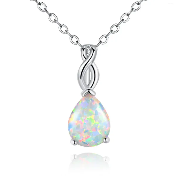 Anhänger Halskette Böhmen Imitation Wasser Drop Opal Halskette für Frauen Girl Party Glamour Schmuck Verlobungs Ehering Accessoires Accessoires