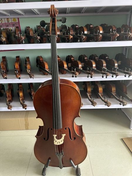 Professional 4/4 violoncello 1pc Europeo Mapero in fiamme Flace Abete Potente Potente