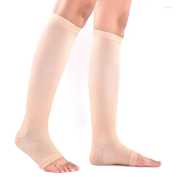 Mulheres Socks 1Pair Compacty Knee Varicose Open Toe Open