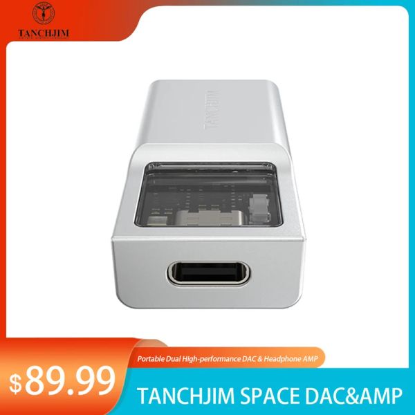 Конвертер Tanchjim Space Mini Portable USB C DAC Amp Hifi Уаш для наушников Усилитель Двойной декодер CS43131 с 3,5 мм и 4,4 мм выхода