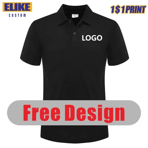 Polos da uomo Elike Elike Summer Causal Polo Shirt Logo Custom Stampato Immagine Stampato Marca Design personale Design traspirante uomo e donna Top